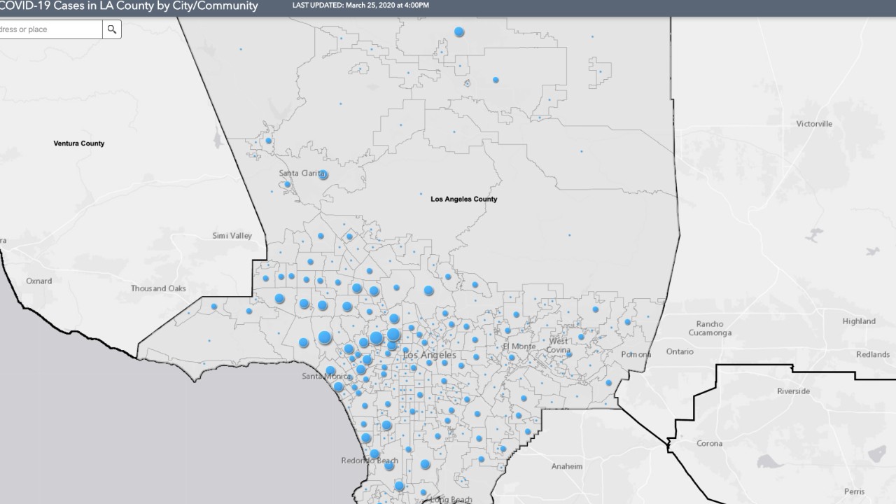 la county map with cities La Coronavirus Map Csun Project Charts Out Cases City By City In la county map with cities