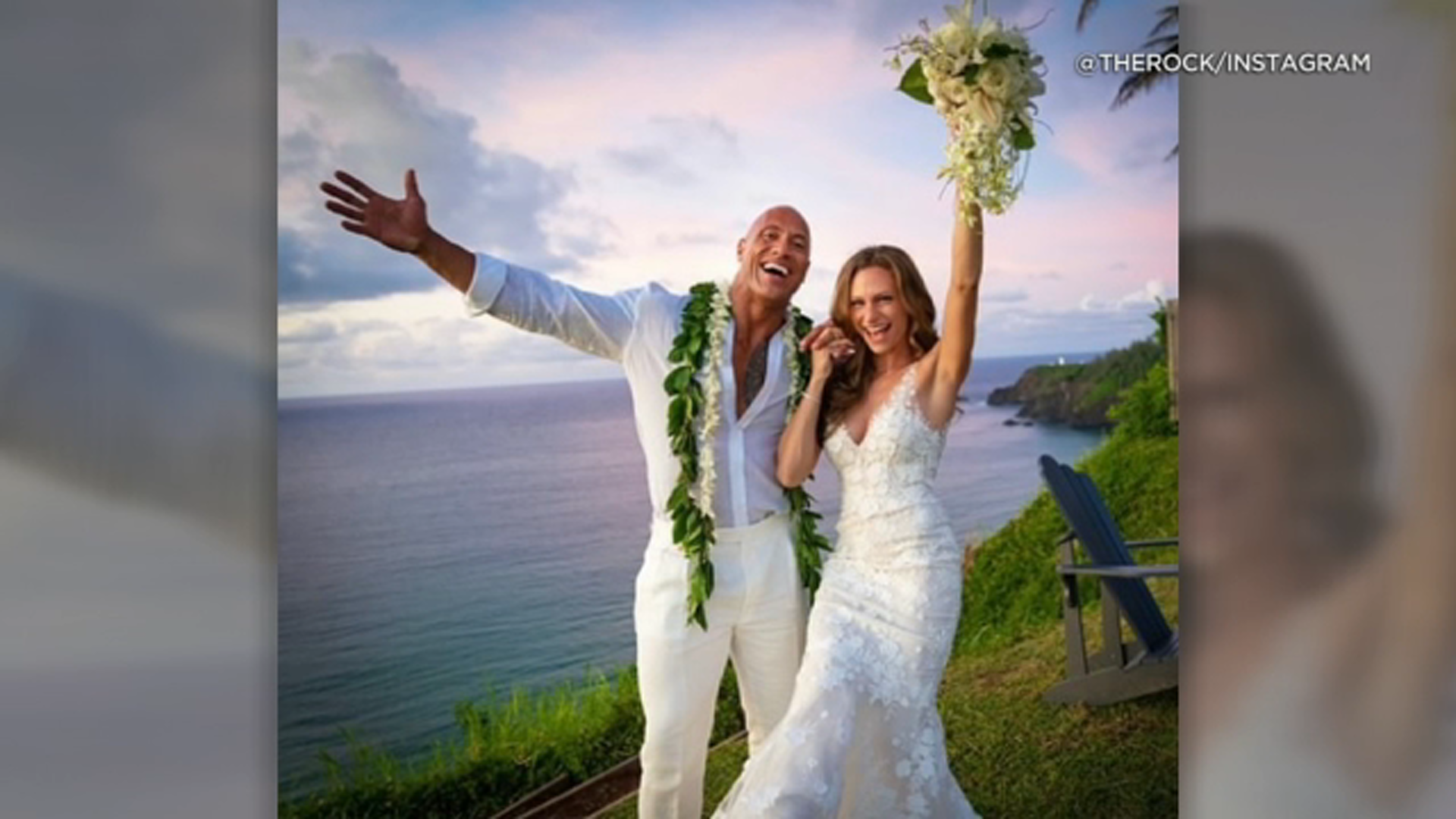 Dwayne The Rock Johnson Marries Longtime Girlfriend Lauren Hashian Abc7 San Francisco
