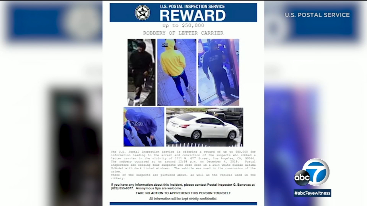 $50K reward offered in armed robbery of mail carrier in North Hollywood