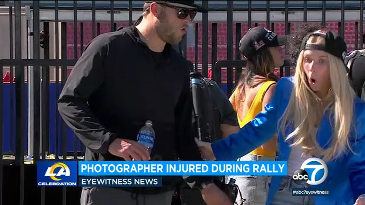 Rams and quarterback Matthew Stafford to pay hospital bills for photographer  who fell off stage at Super Bowl celebrations - ABC News