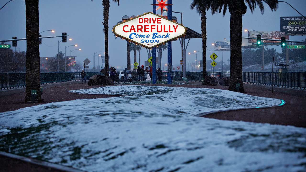 Las Vegas is getting a rare taste of real winter weather, with