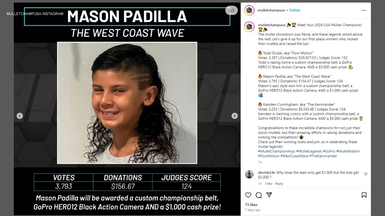 Fremont teen wins 2024 USA Mullet Championship with his &lsquo;West 