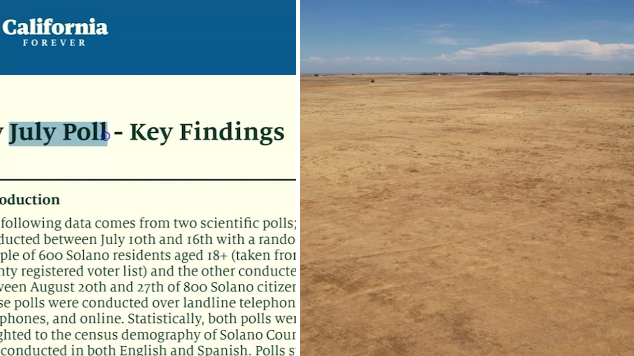 Flannery Associates releases survey results about effort to build new city  on Solano County farmland near Travis Air Force Base - ABC7 San Francisco