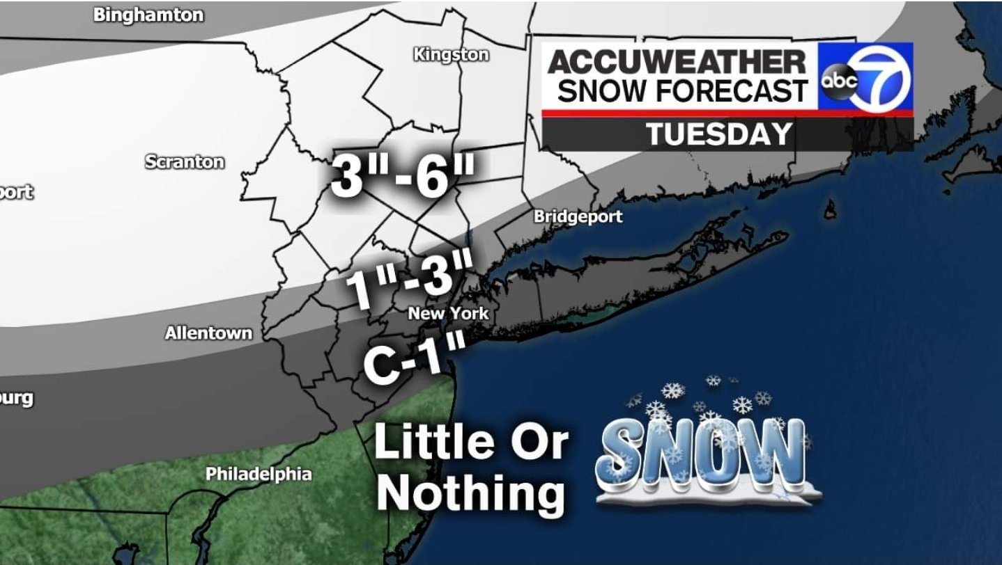 NYC Weather Snow, sleet and rain ABC7 New York