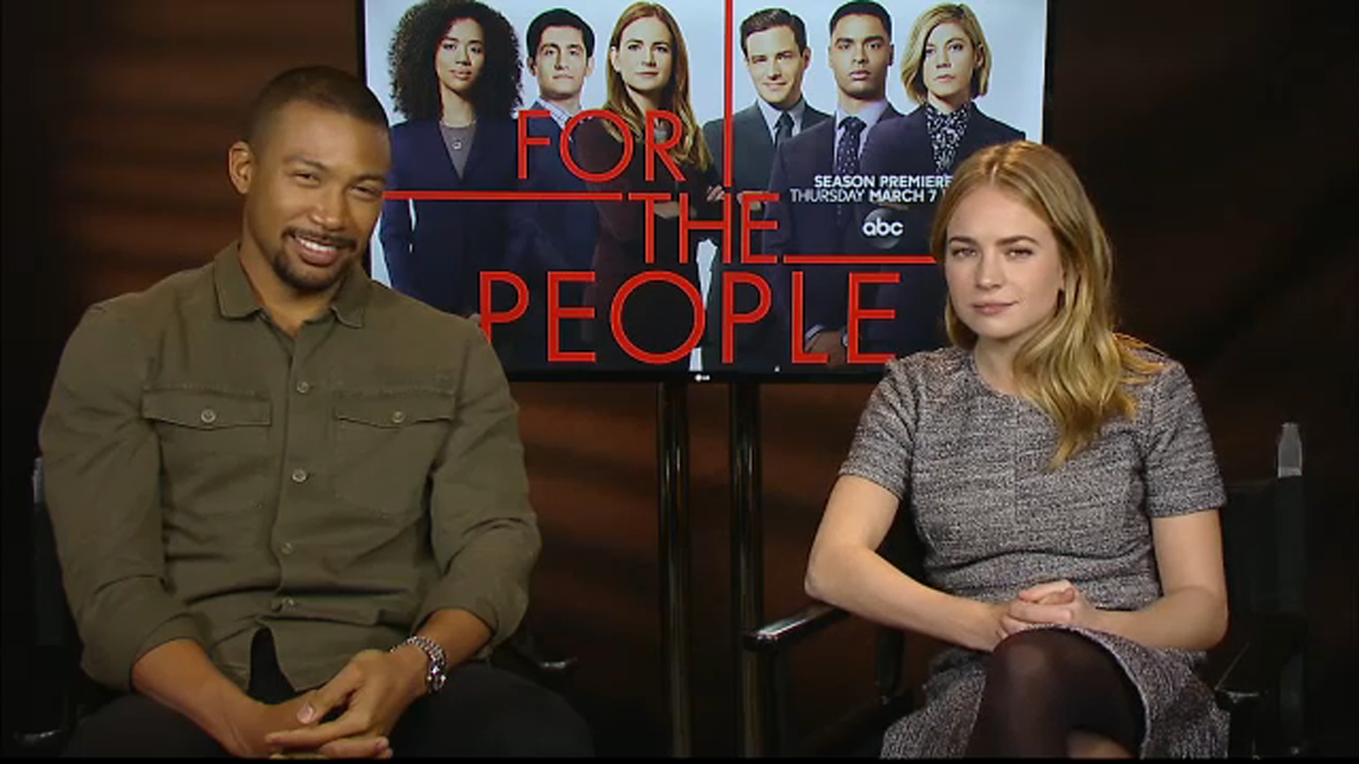 Britt Robertson Charles Michael Davis Talk Season 2 Of For The People On Abc Abc7 San Francisco