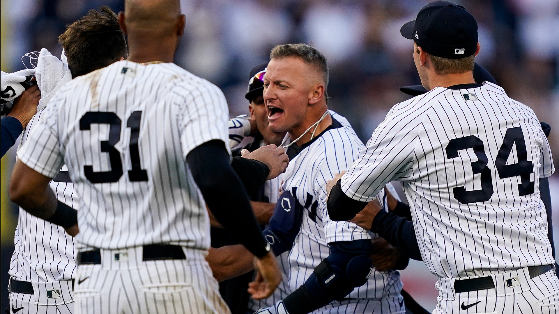 New York Yankees win season opener, 65, over the Boston Red Sox in the
