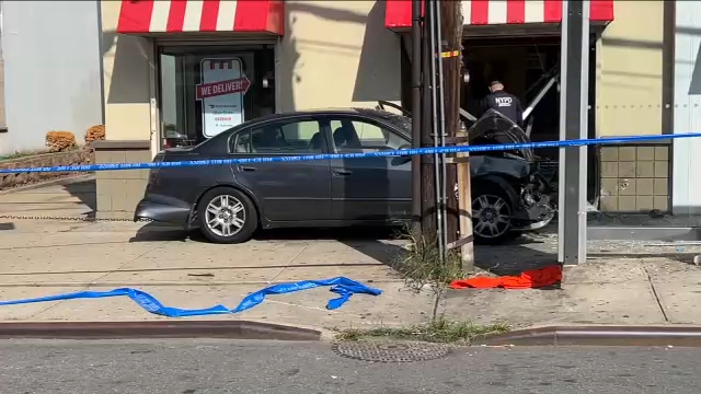 NYC crime Vehicle slams into KFC in Kew Gardens Queens after