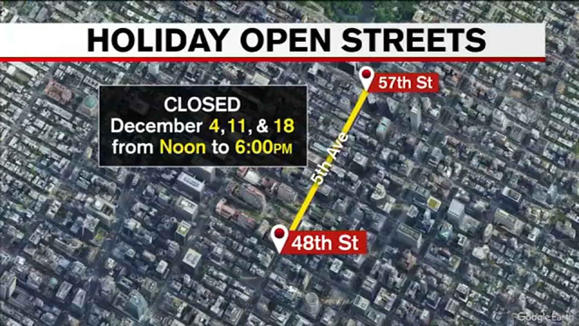 Fifth Avenue Closing To Car Traffic On Select Days In December
