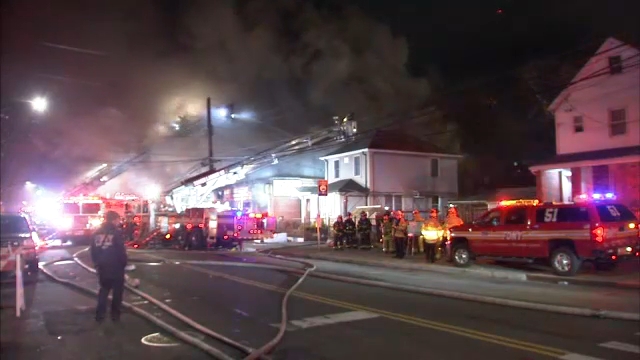 Queens fire: Firefighters battle massive 5-alarm blaze at supply